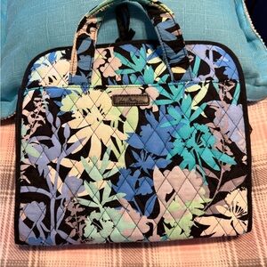 Vera Bradley Floral Quilted Toiletry  Women's Travel Bag, Blue Camouflage